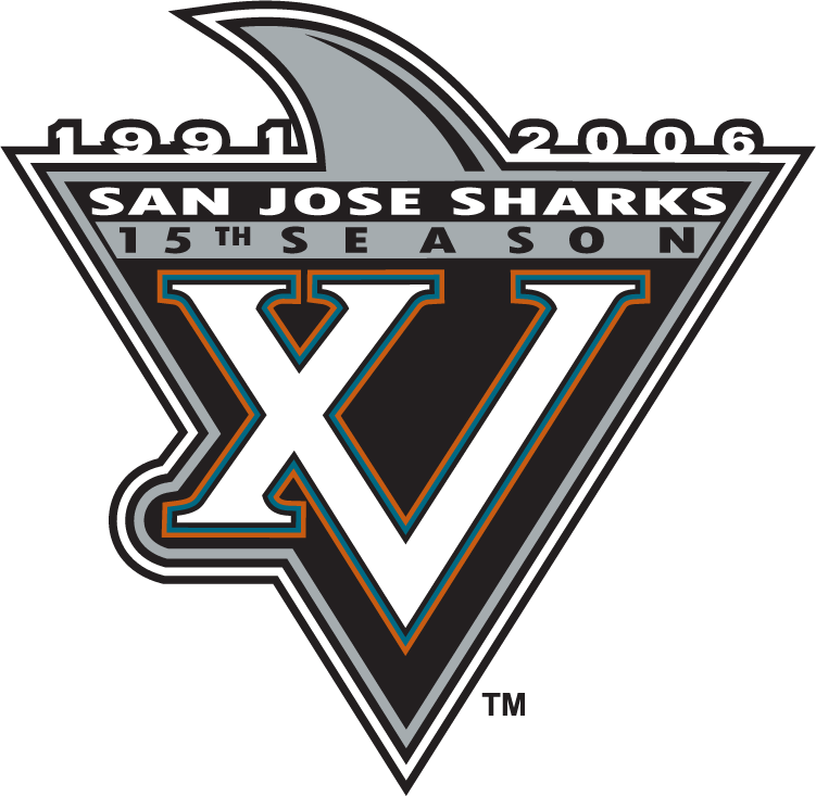 San Jose Sharks 2006 Anniversary Logo fabric transfer